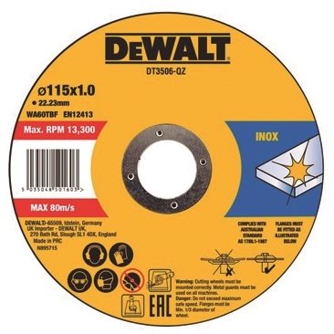 DEWALT DT3506-QZ LLAUNA 10 DISC PLA PER INOX Ø115x1,0mm